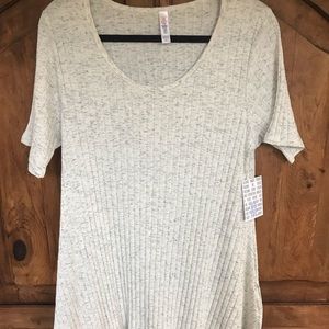 Lularoe Perfect Tee Gray Ribbed NWT